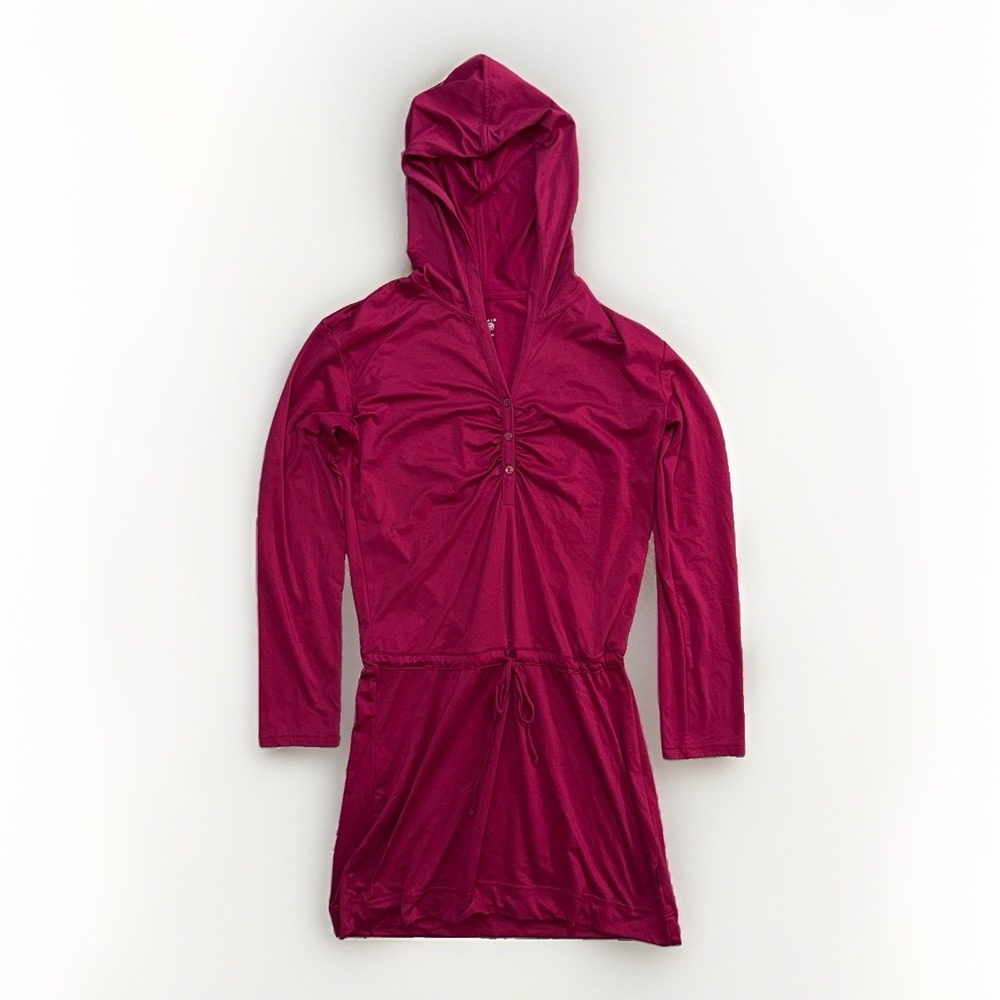 Mountain Hardwear Hooded Athletic Dress Womens M Long Sleeve Cinch Waist Berry